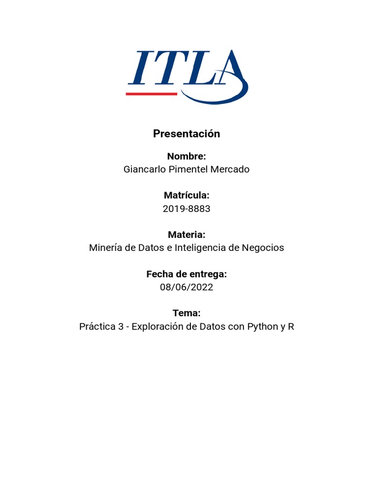 Exploración de Datos con Python y R | PDF