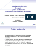 Cours de Base de Donn Ees Cours n.3 Alg 'Ebre Relationnelle