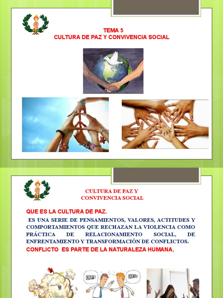 Cultura de Paz y Convivencia Social | PDF | Paz | Conflicto (proceso)