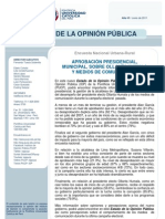 Aprobación presidencial, municipal, desempeño de Humala y de los medios 