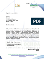 Propuesta General Martes de Prueba y Portafolio Año 2016 Grupo Milton Ochoa
