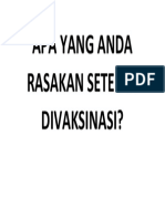 Apa Yang Anda Rasakan Setelah Divaksinasi