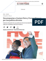 Dos Propuestas A Gustavo Petro y Francia Márquez, Por Una Política Altruista - EL ESPECTADOR