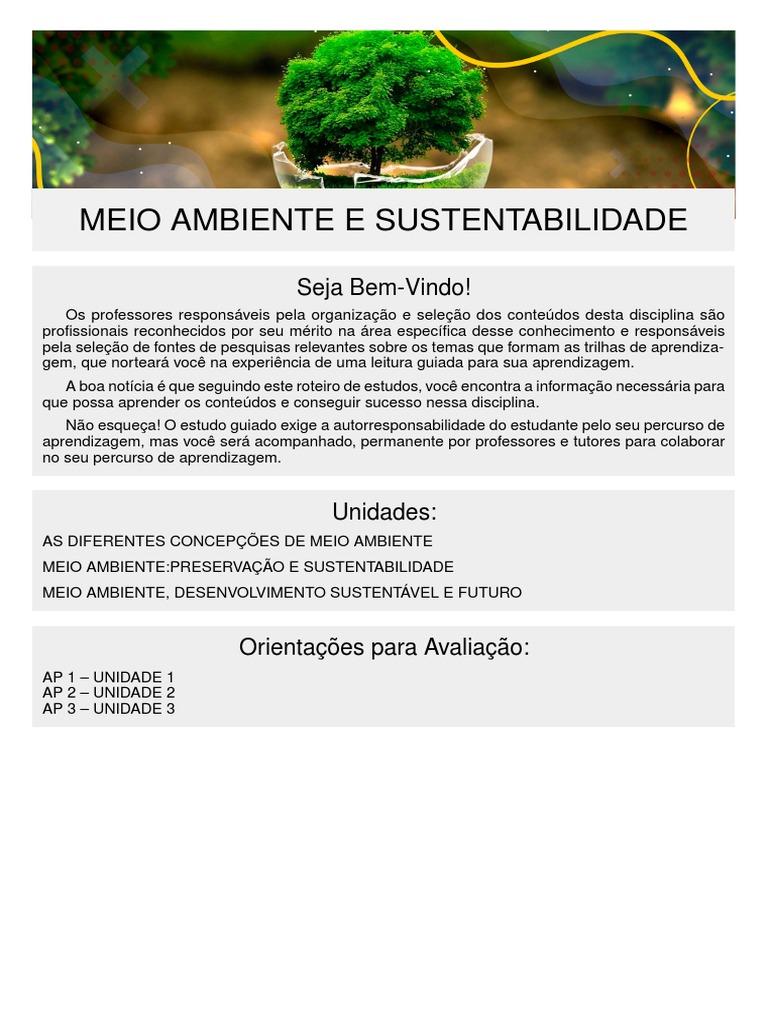 Educação Ambiental e Sustentabilidade | PDF | Sustentabilidade ...