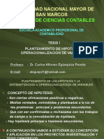 Planteamiento de Hipotesis y Operacionalizacion de Variables