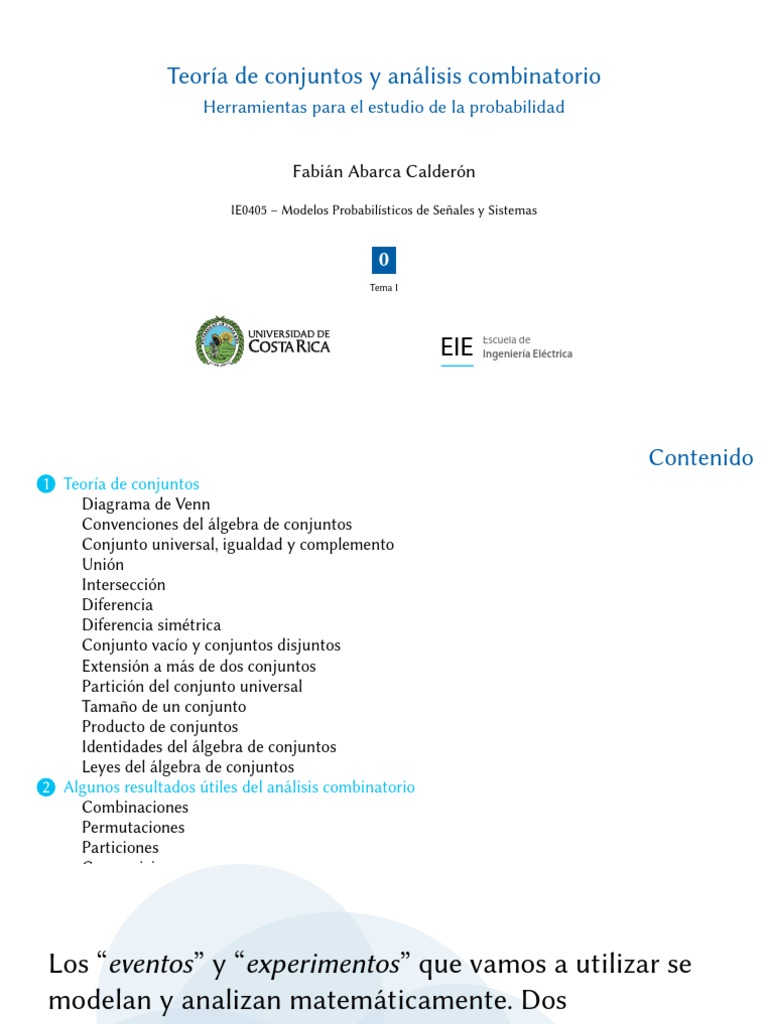 0 Teoría de Conjuntos y Análisis Combinatorio | PDF | Conjunto ...