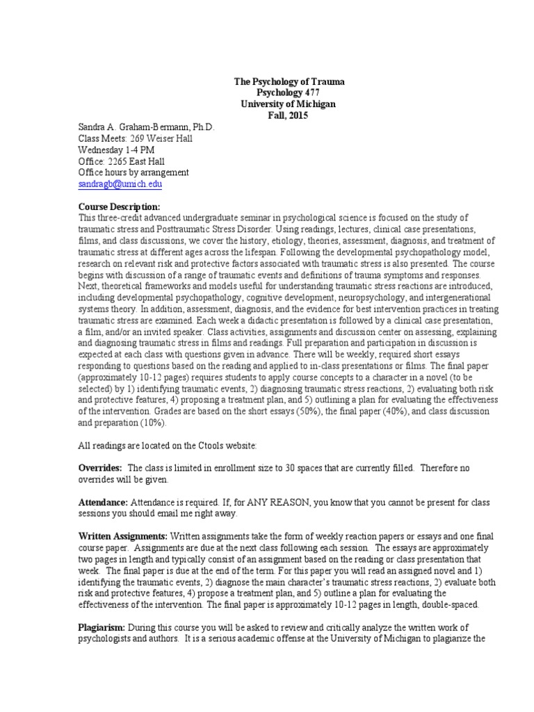 The Psychology of Trauma | PDF | Psychological Trauma | Psychotherapy