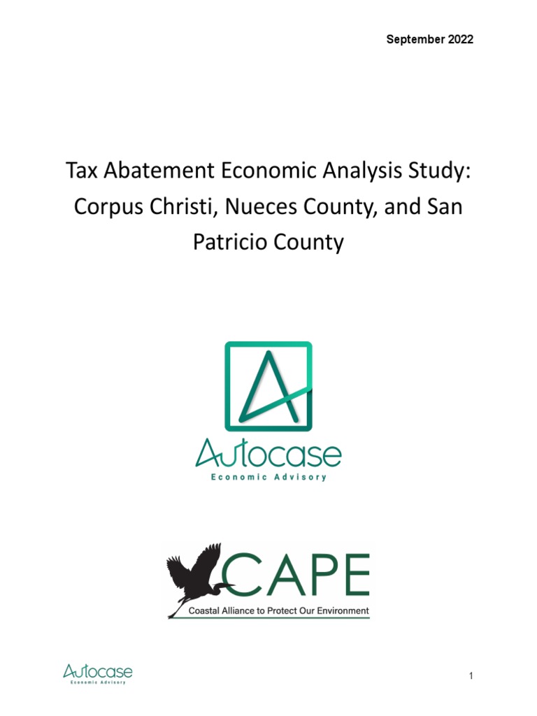 Corpus Christi Tax Abatement Economic Analysis Report (With Appendix