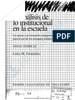 FERNANDEZ (2003) - El Análisis de Lo Institucional en La Escuela. Unidad III