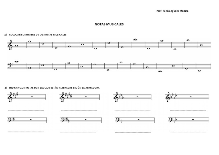 Ejercicios Notas Musicales | PDF