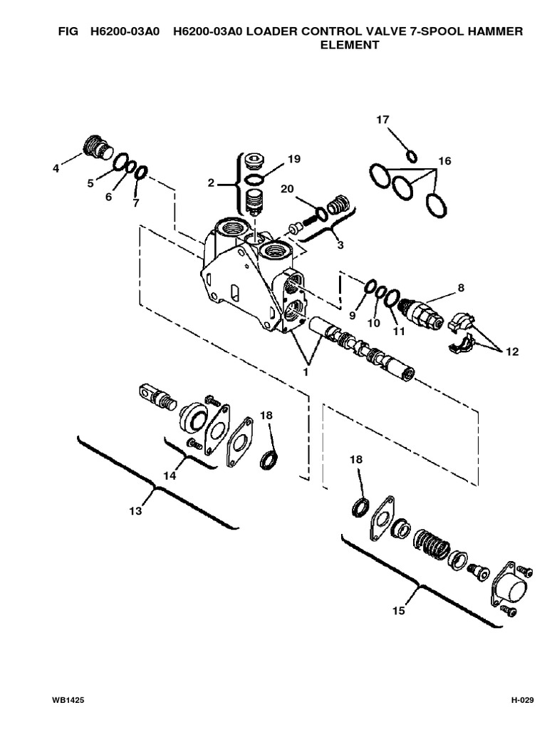Exploded View Diagram and Parts List for a 7Spool Hammer Loader