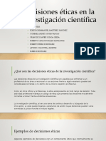 Exposición de Decisiones Éticas en La Investigación Científica