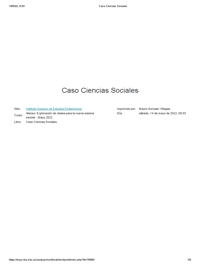 Caso Ciencias Sociales | PDF | Método de enseñanza | Maestros