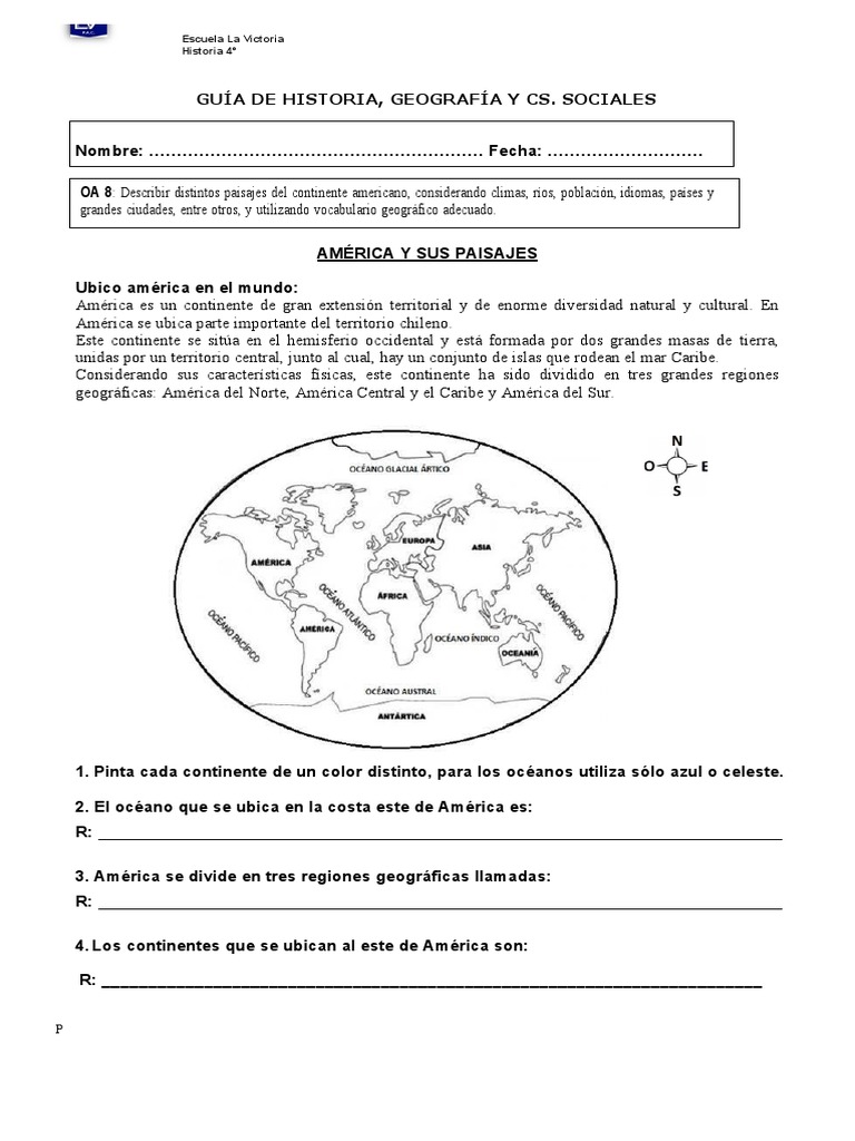 Guia Paisajes de América 4° | PDF | Américas | Clima