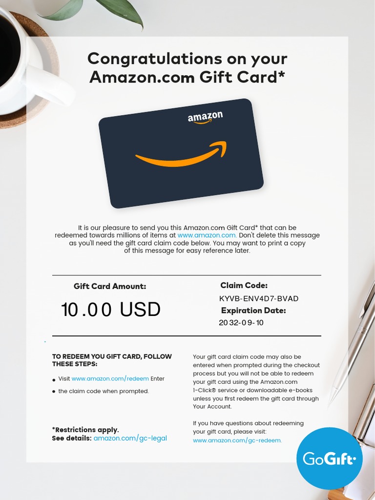 How to Redeem Your Amazon Gift Card | PDF