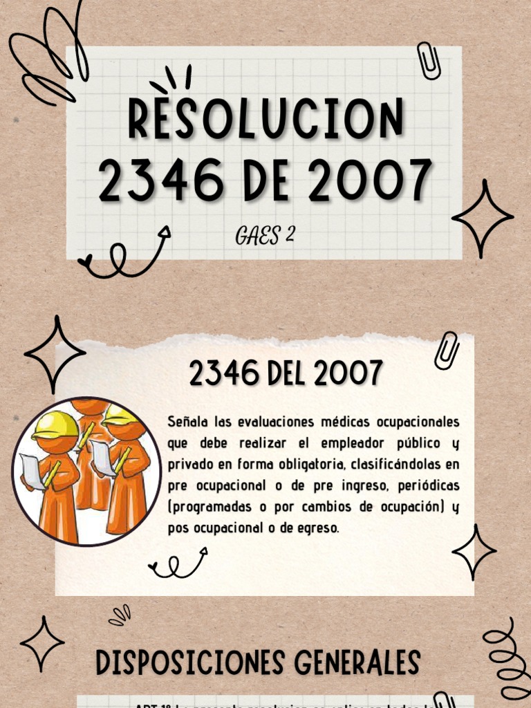 Resolución 2346 de 2007: Evaluaciones Médicas | PDF | Seguridad y salud ...