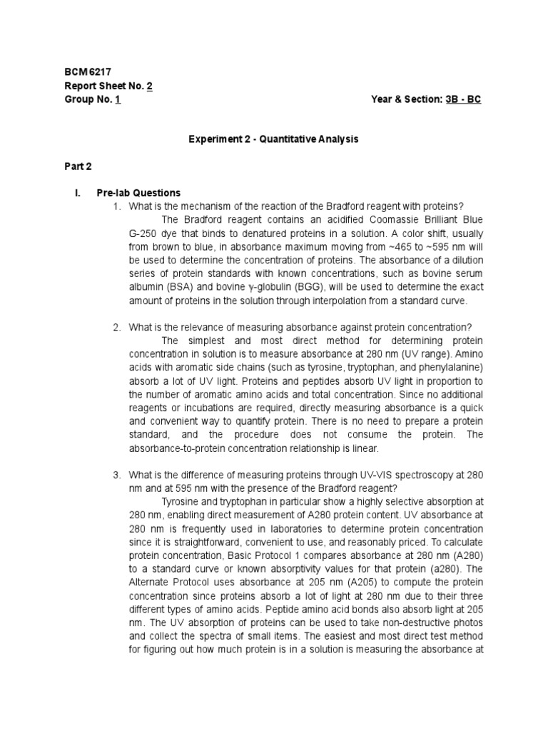 Group 1 Experiment 2 Part 2 Pdf Analytical Chemistry Molecular