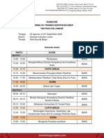 Rundown Pelatihan Okupasi Instruktur Junior TGL 30 Agt - 01 Sept 2022 - Disnaker Kab. Tangerang