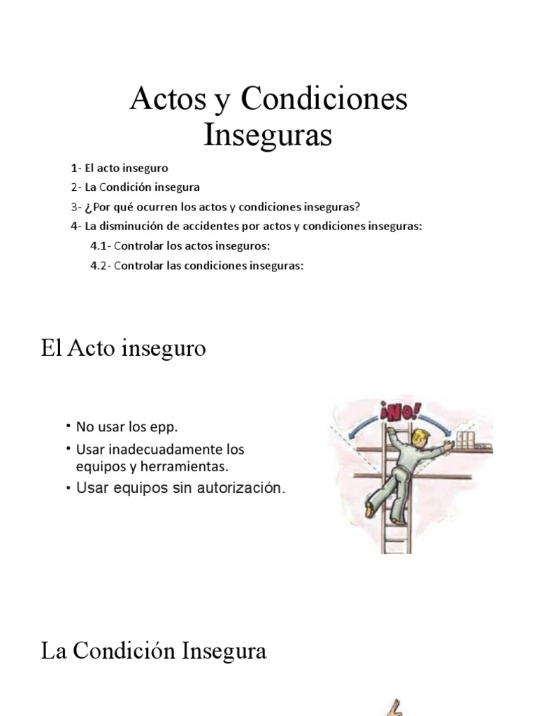 Actos y Condiciones Inseguras | PDF | Ciencias sociales | Salud y bienestar