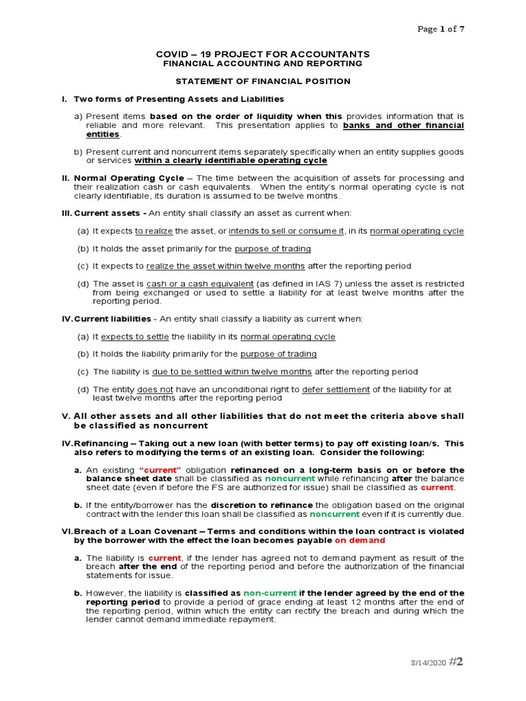 2 Statement of Financial Position | PDF | Equity (Finance) | Loans