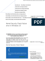 Kernel Security Check Failure Error in Windows 10