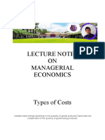 06-LECTURE NOTES - Types of Costs - MANAGERIAL ECONOMICS