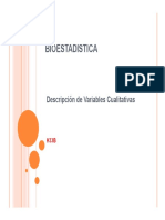 Bioestadistica: Descripción de Variables Cualitativas