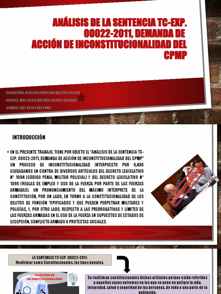 Análisis de la Sentencia TC-EXP. 00022-2011 | PDF | Policía | Castigos