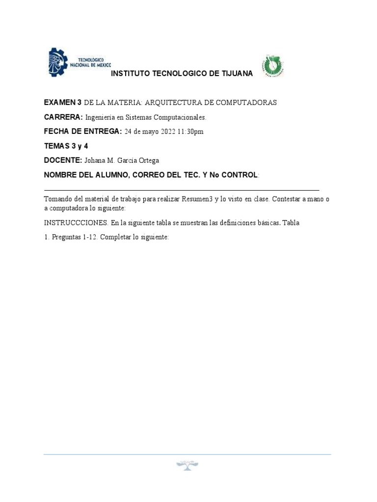 Examen 3 Arquitectura de Computadorass | PDF | Disco duro | Unidad ...