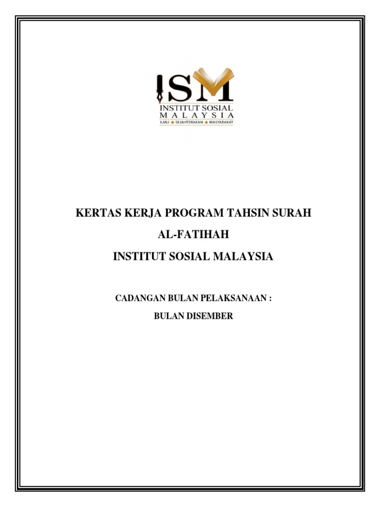 Program Tahsin Surah Al-Fatihah ISM | PDF