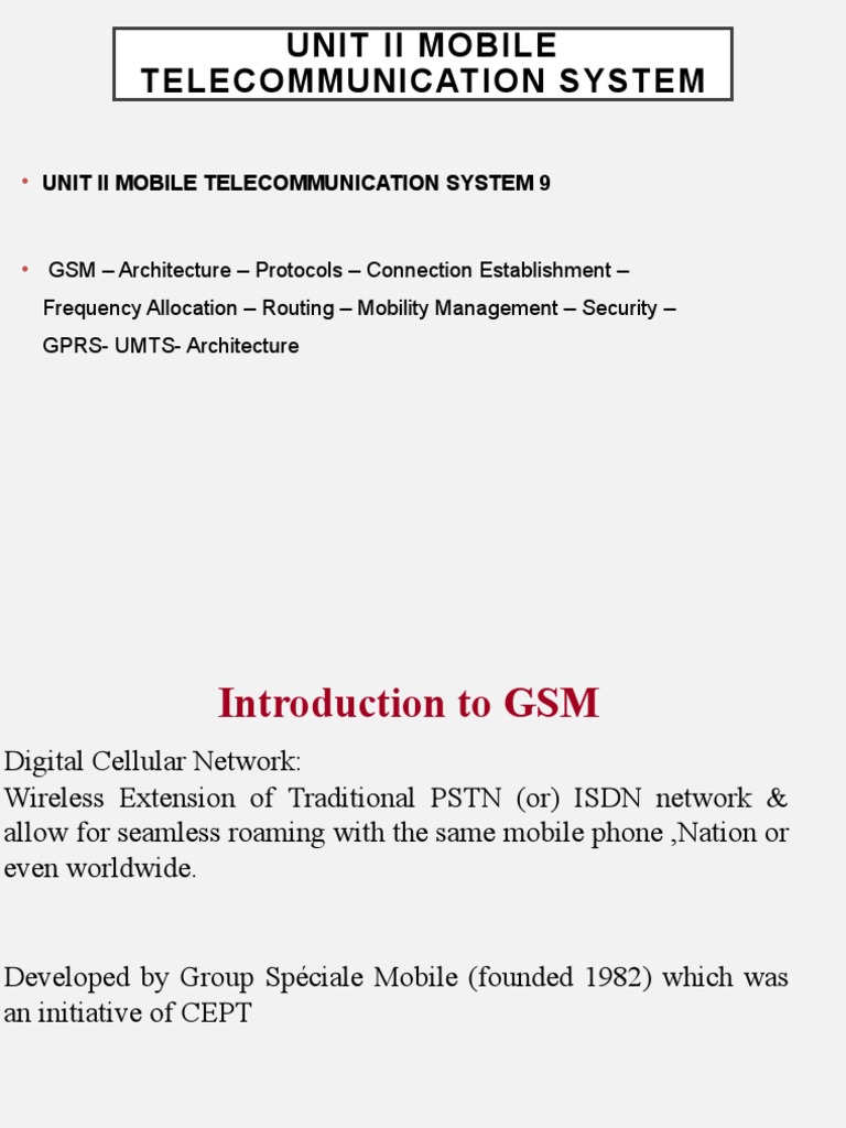 Overview of GSM Mobile System | PDF | Gsm | Telecommunications