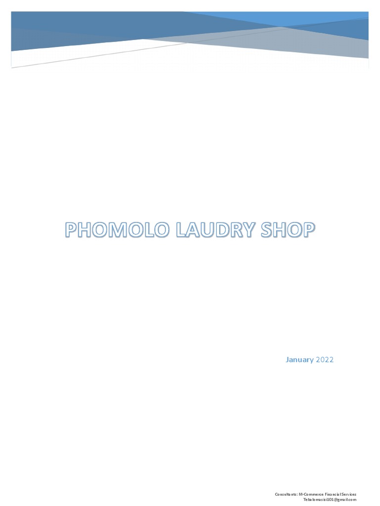 Phomolo Laundry Services Business Plan PDF Employment Marketing
