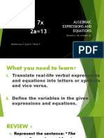 ALGEBRAIC-EXPRESSIONS-AND-EQUATIONS ART Grade 6