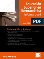 Educacion Superior en Iberoamerica Informe 2016 Presentacion y Prologo