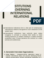Institutions Governing International Relations