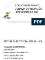 Indicacione Programa Iniciación Universitaria PIU