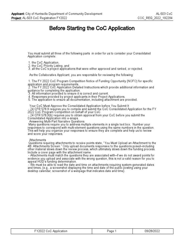 CONTINUUM OF CARE APPLICATION PDF intelligence overview