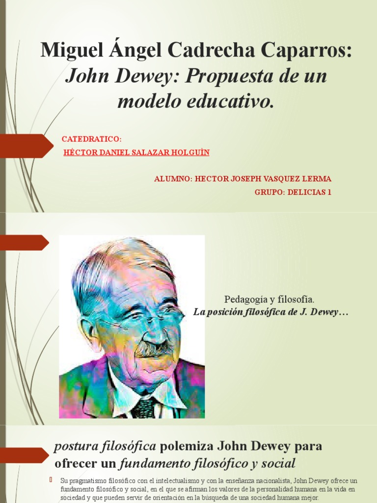 John Dewey Propuesta de Un Modelo Educativo HECTOR JOSEPH | PDF |  Experiencia | Pensamiento