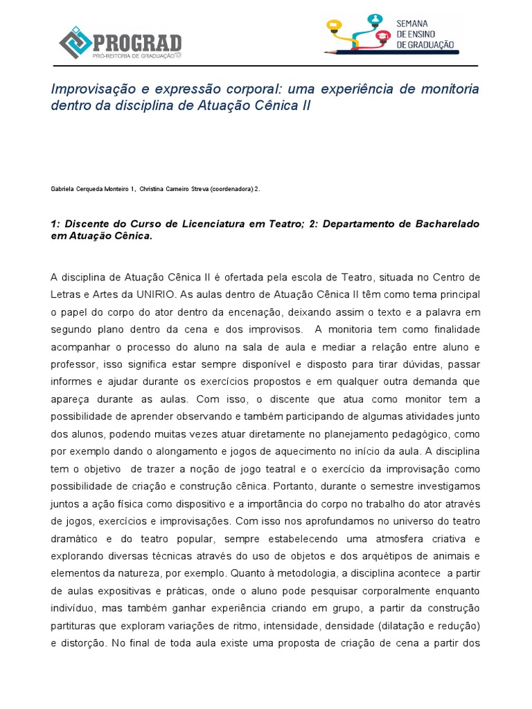 Modelo Resumo SIA 2022 PDF Ator Teatro