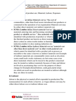 Notes On Elements of Cost and Cost Sheet