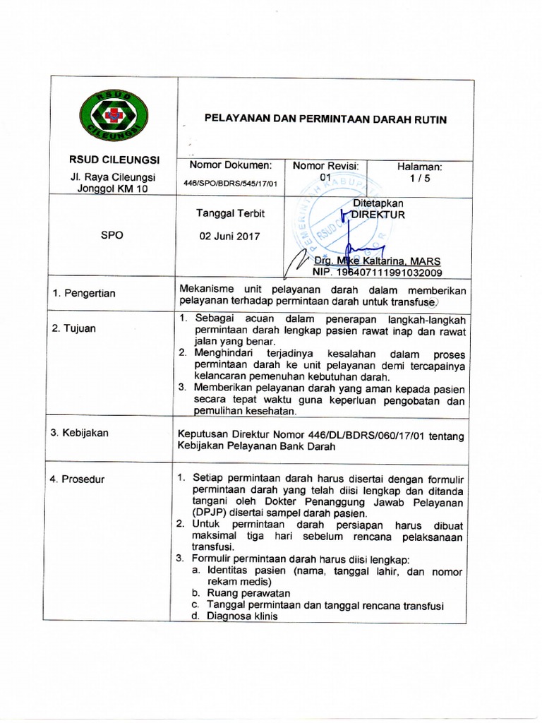 sop-pelayanan-dan-permintaan-darah-rutin-bank-darah-rsud-cileungsi-pdf