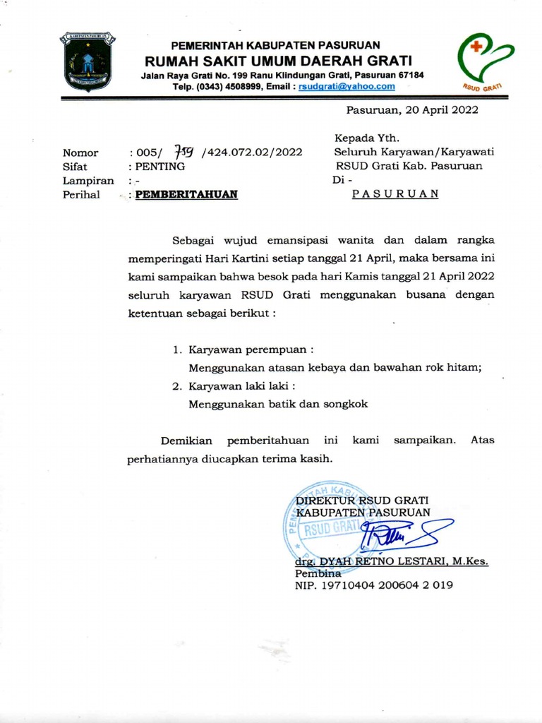 SURAT HARI KARTINI RSUD GRATI 2022 r1 PDF