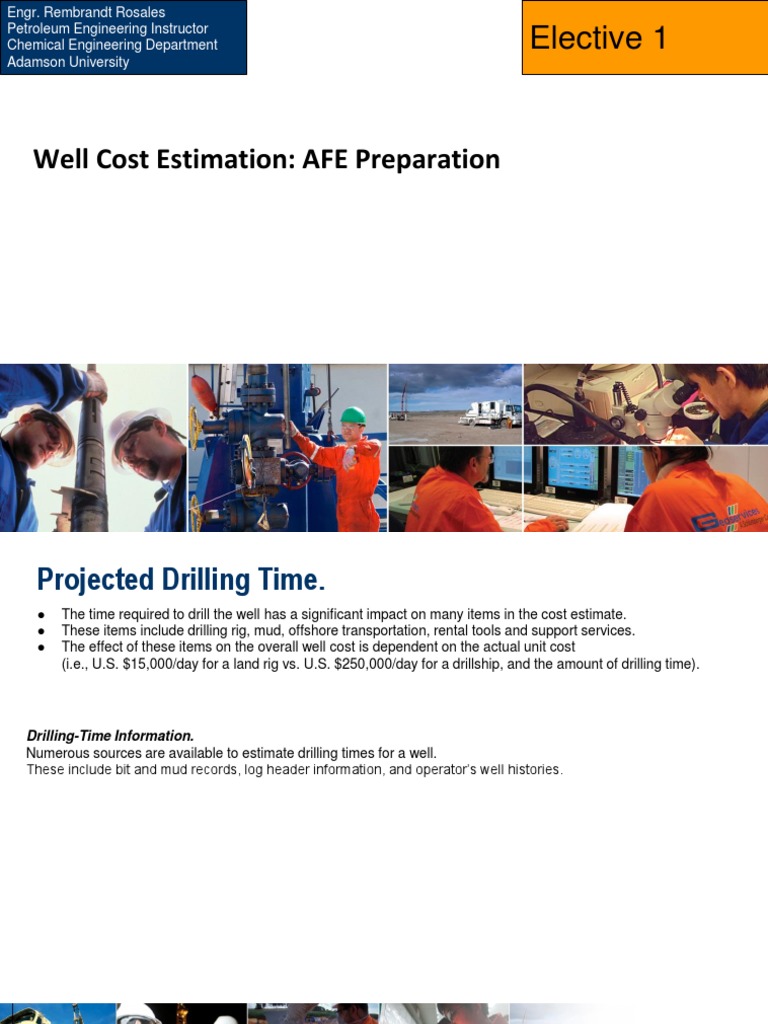 Well Cost Estimation PDF Casing (Borehole) Oil Well
