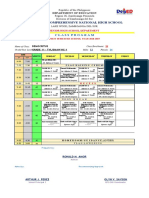 Class Schedule for Grade 12 Cassiopeia