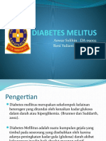 Diabetes Melitus: Anwar Solihin DA 09002 Reni Yulianti DA 09009