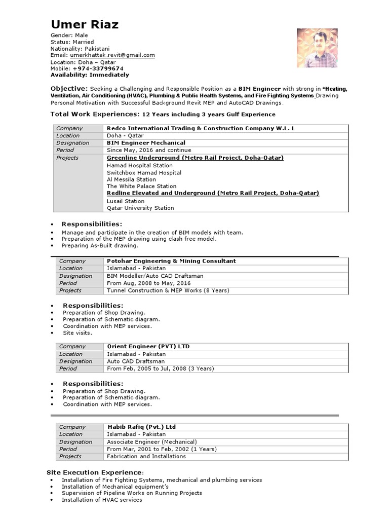 UMER RIAZ - Revit CV | PDF | Autodesk Revit | Technical Drawing