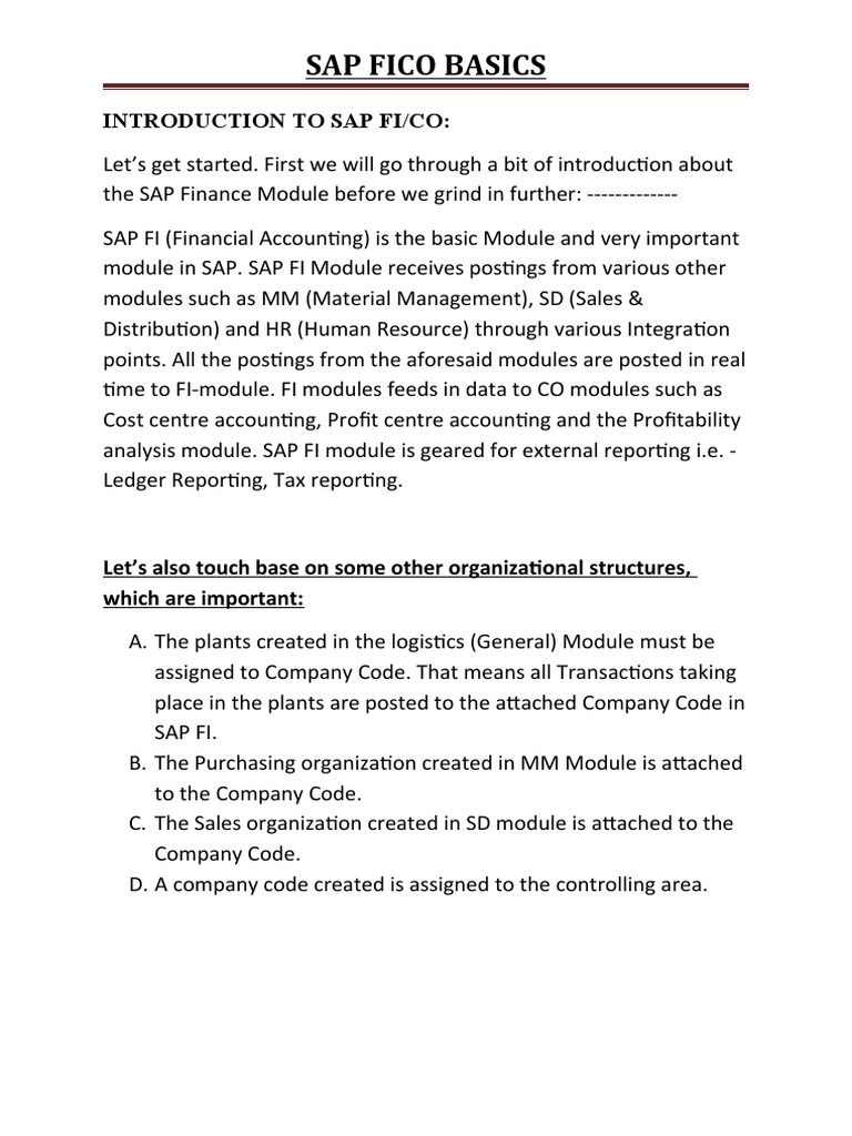 Sap Basics | PDF