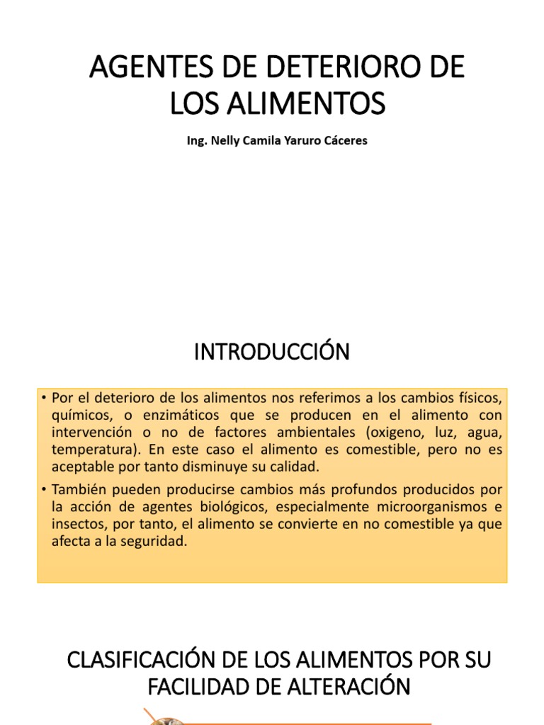 Agentes de Deterioro en Alimentos | PDF | Alimentos | Microorganismo