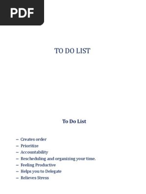 TO DO LIST