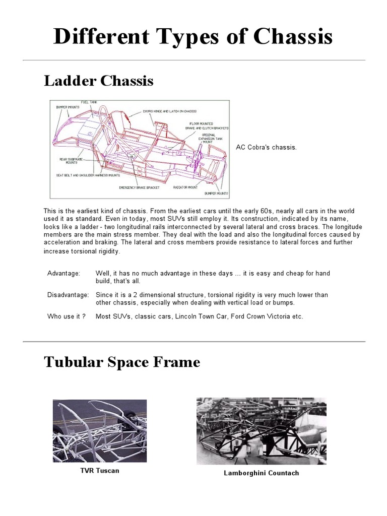 Types of Vehicle Chassis Explained | PDF | Sheet Metal | Vehicles